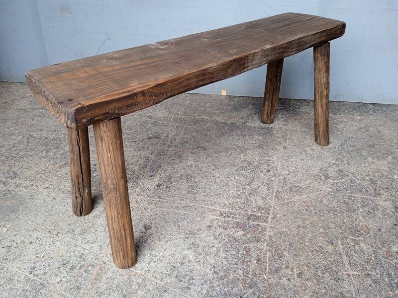 Bench 100 cm old solid wood with patina