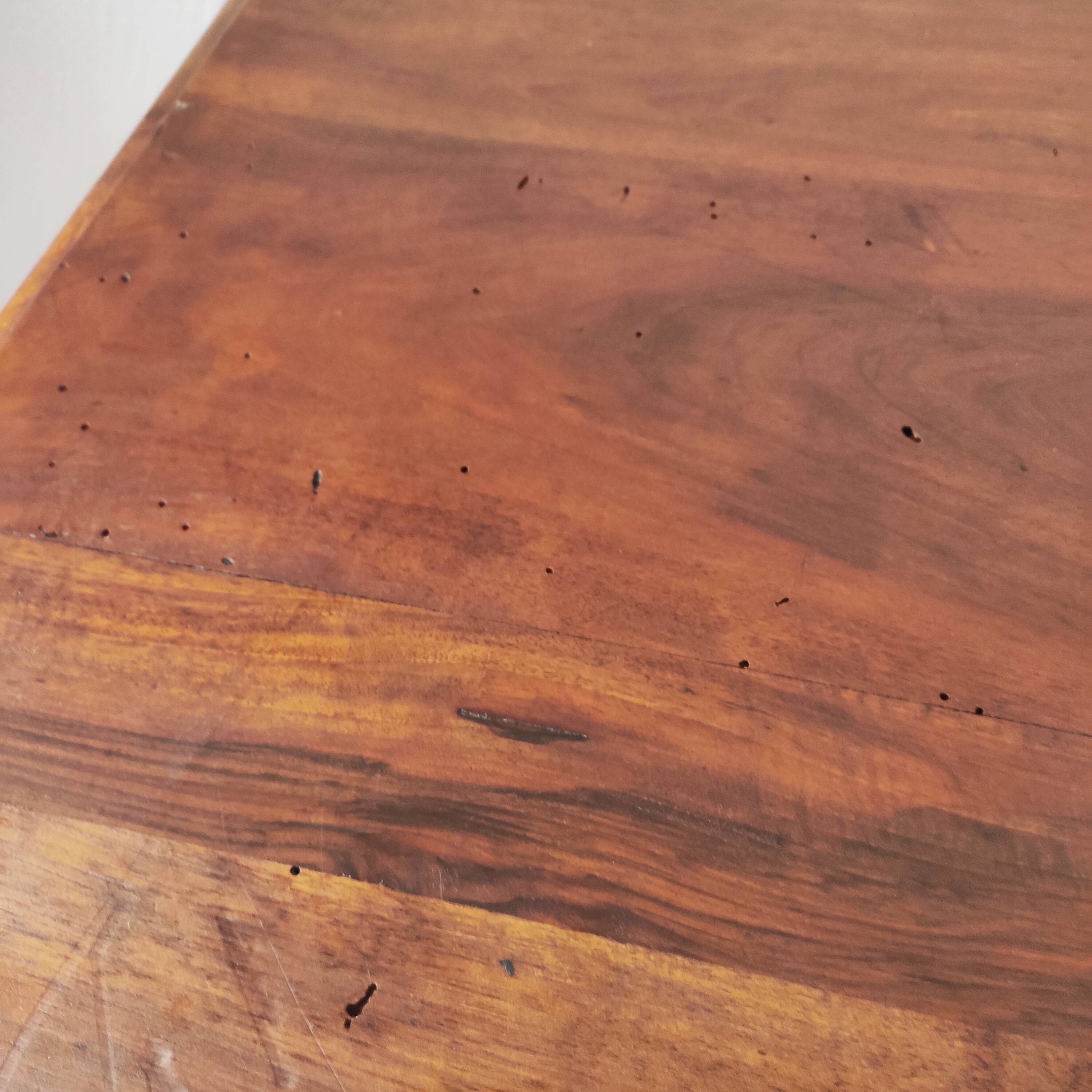 Antique desk table in solid walnut