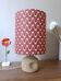 table lamp with stone base 1970, psychedelic lampshade seventies