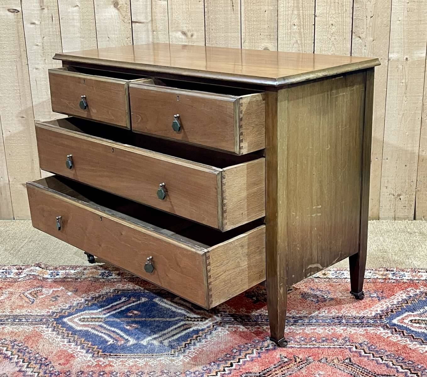 1930s English mahogany chest of drawers