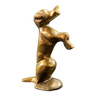 Sujet sculpté au chien en bronze signé Yves Lohé