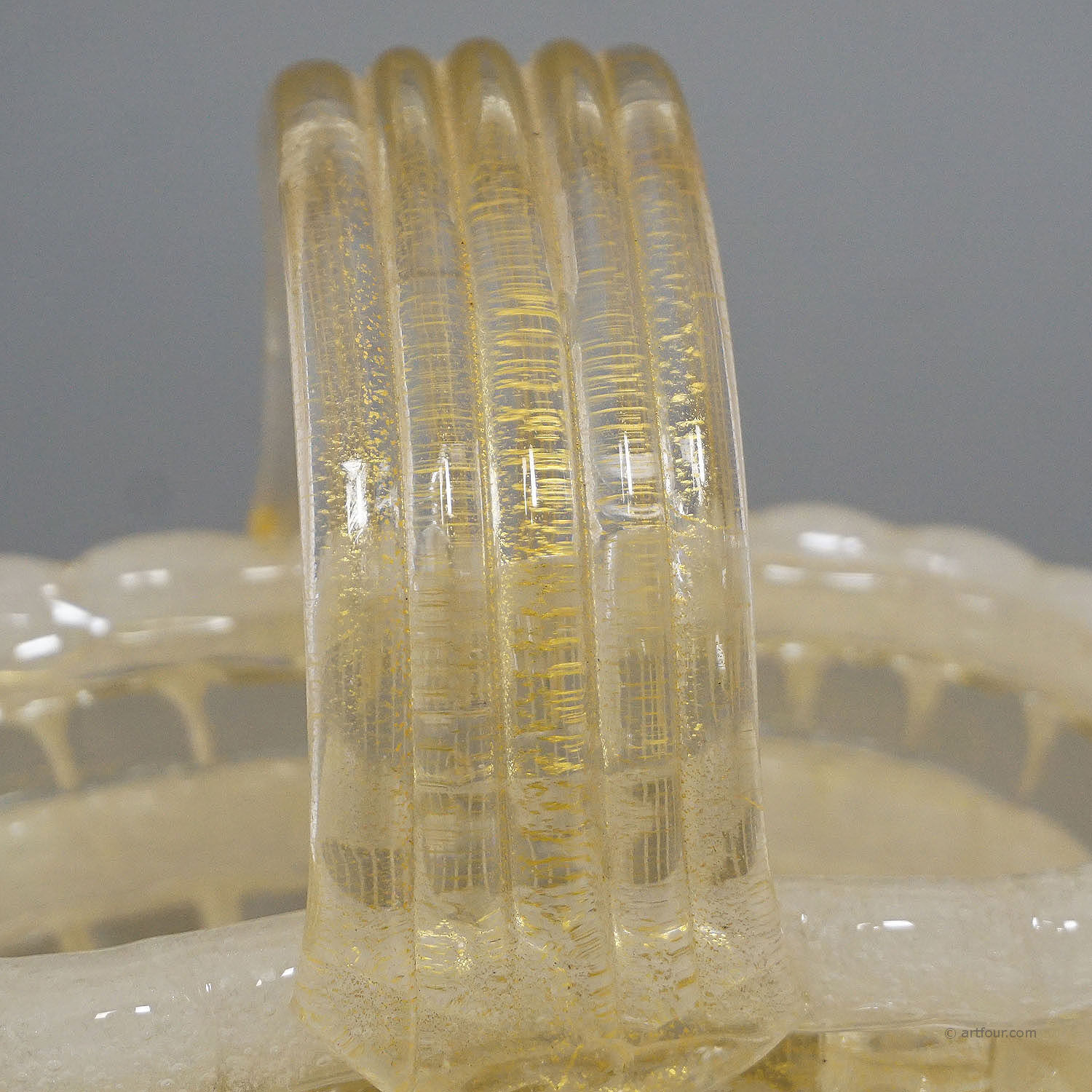 Glass basket attributed to Ercole Barovier for Barovier & Toso around the 1940s.