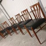 Set of 6 Scandinavian teak chairs 1960