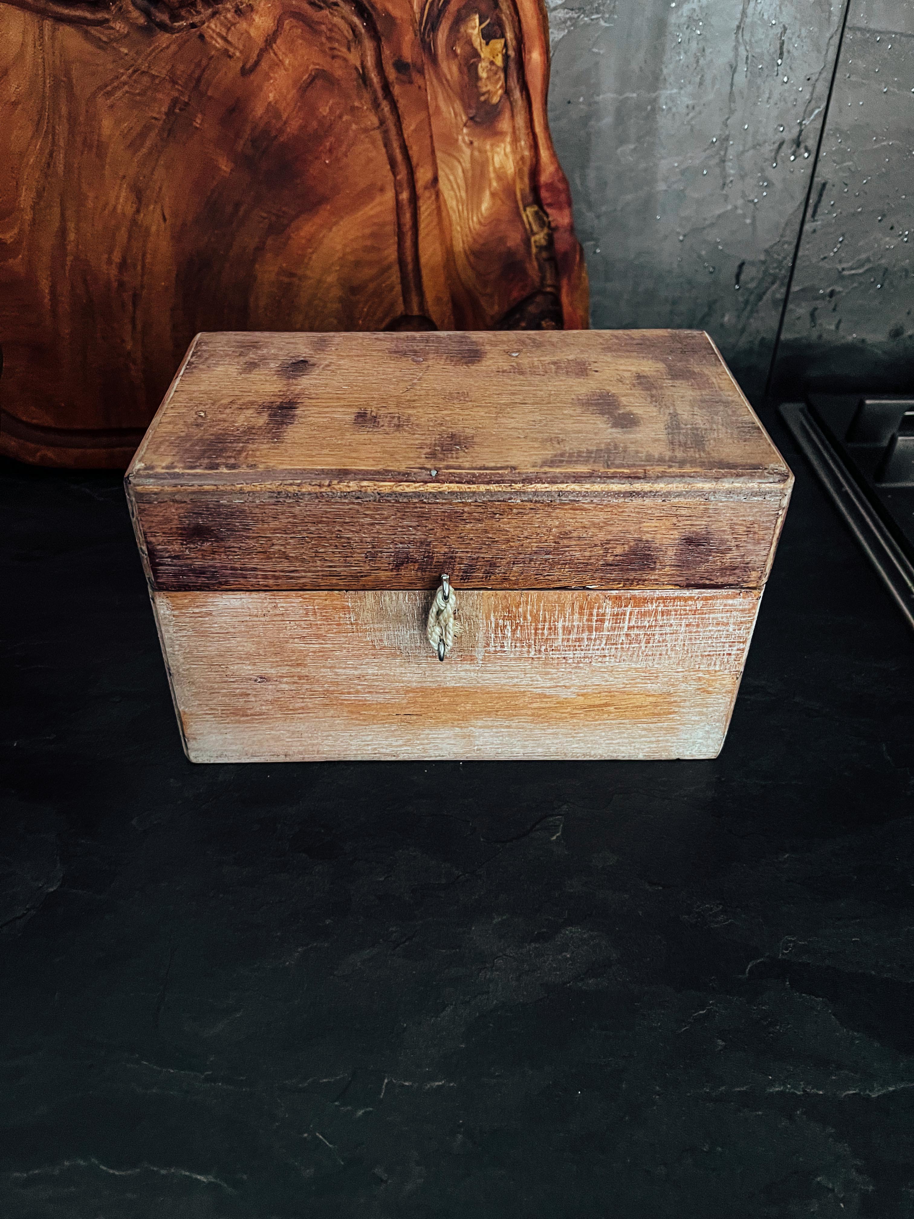 Old wooden kitchen storage box