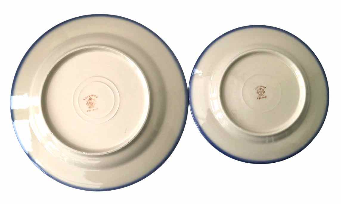 Set of 10 plates in stoneware from Poland