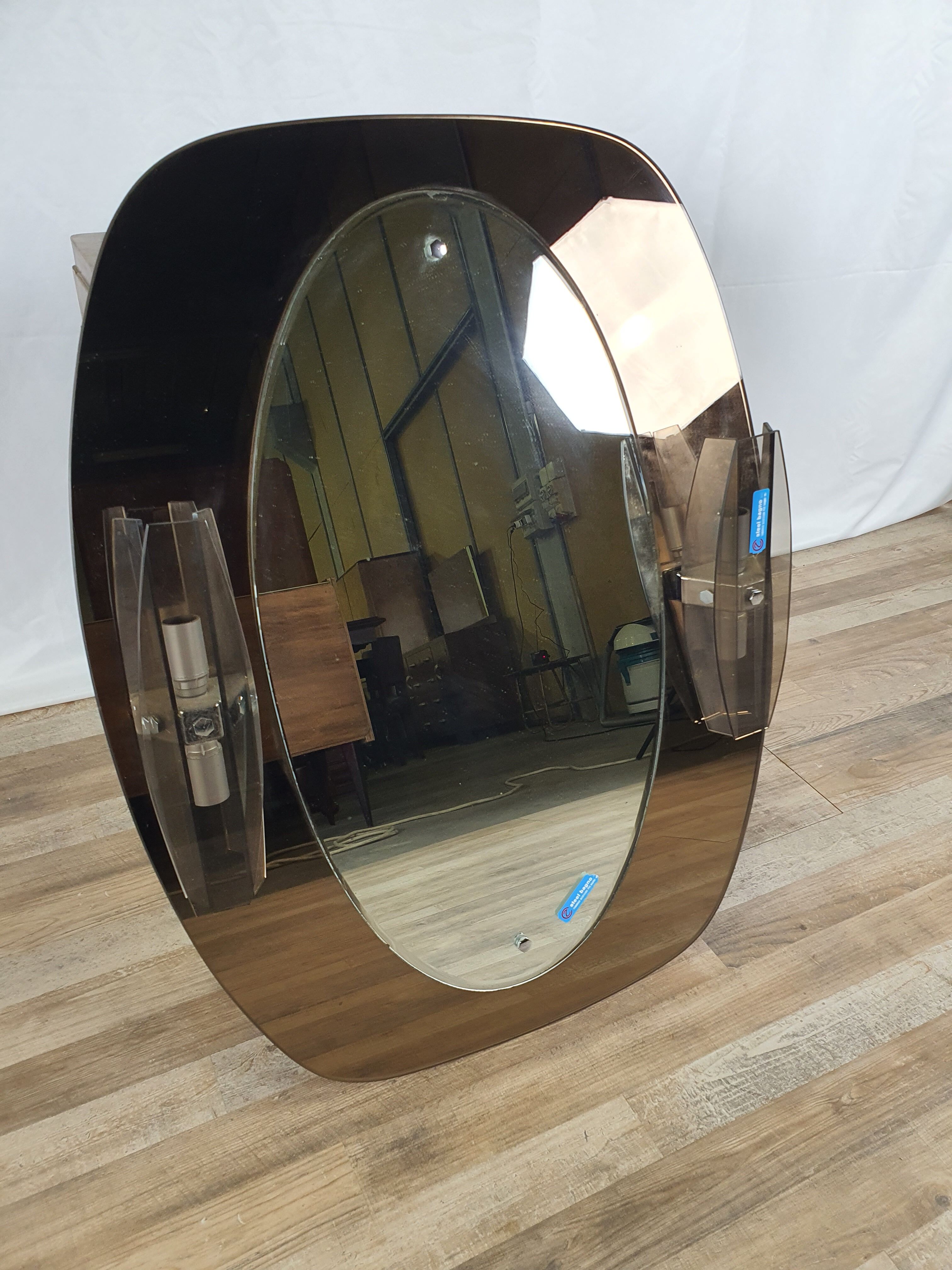 Miroir de salle de bain vintage en acier