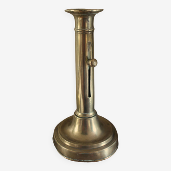 Large brass push torch candle holder