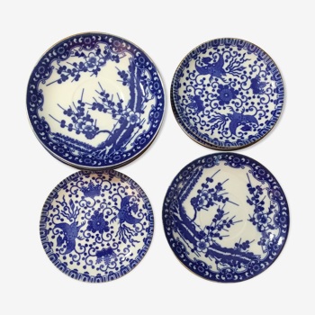 11 assiettes à pain bleu cobalt