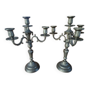 Paire de chandeliers - bronze bras