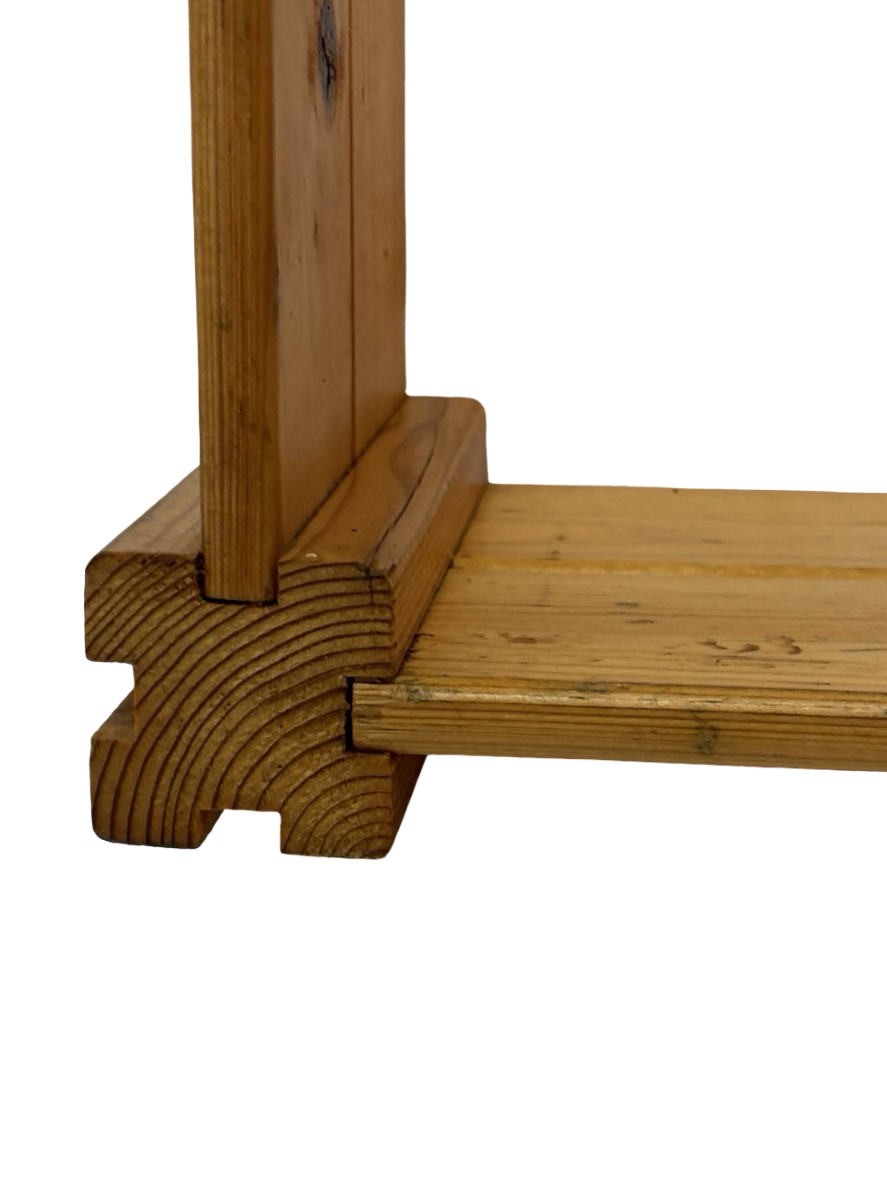 Vintage Wall shelf rack Pinewood wood 70s design