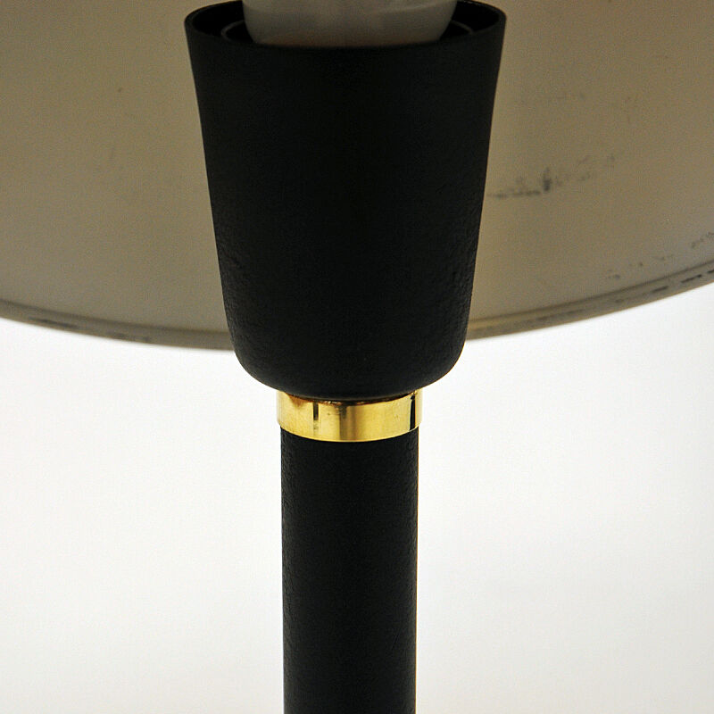 Black and classic Swedish pair of metal table lamps 1950s