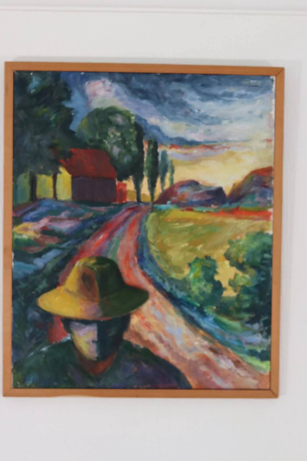 Original Mid Century Swedish Oil on Canvas – “Farmer” by P. Hector
