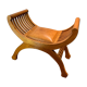 50s leather and teak stool