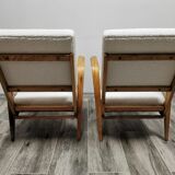 Mid-century wool boucle armchairs
