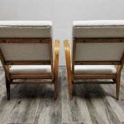 Mid-century wool boucle armchairs