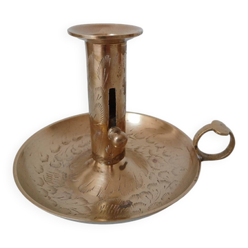 Brass candle holder, cellar rat