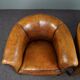 Set de 2 fauteuils club compacts en cuir de mouton