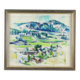 Original Swedish oil on canvas – “Landscape” by Sture Ekengren – vintage & framed – 63 × 74 cm