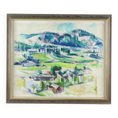 Original Swedish oil on canvas – “Landscape” by Sture Ekengren – vintage & framed – 63 × 74 cm