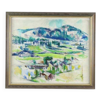 Original Swedish oil on canvas – “Landscape” by Sture Ekengren – vintage & framed – 63 × 74 cm