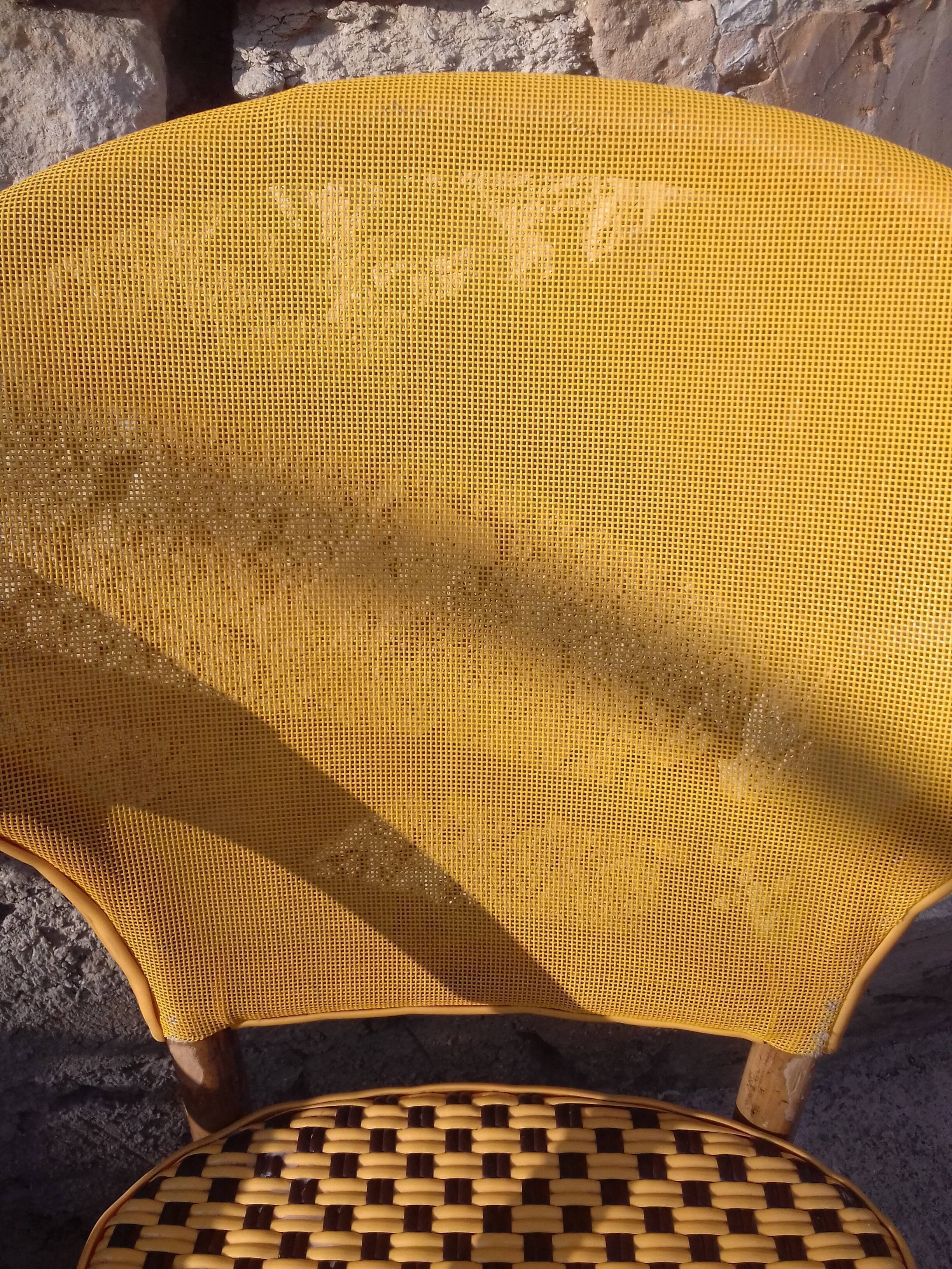 Two rattan bar armchairs