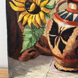 The sunflowers, knife technique on panel.