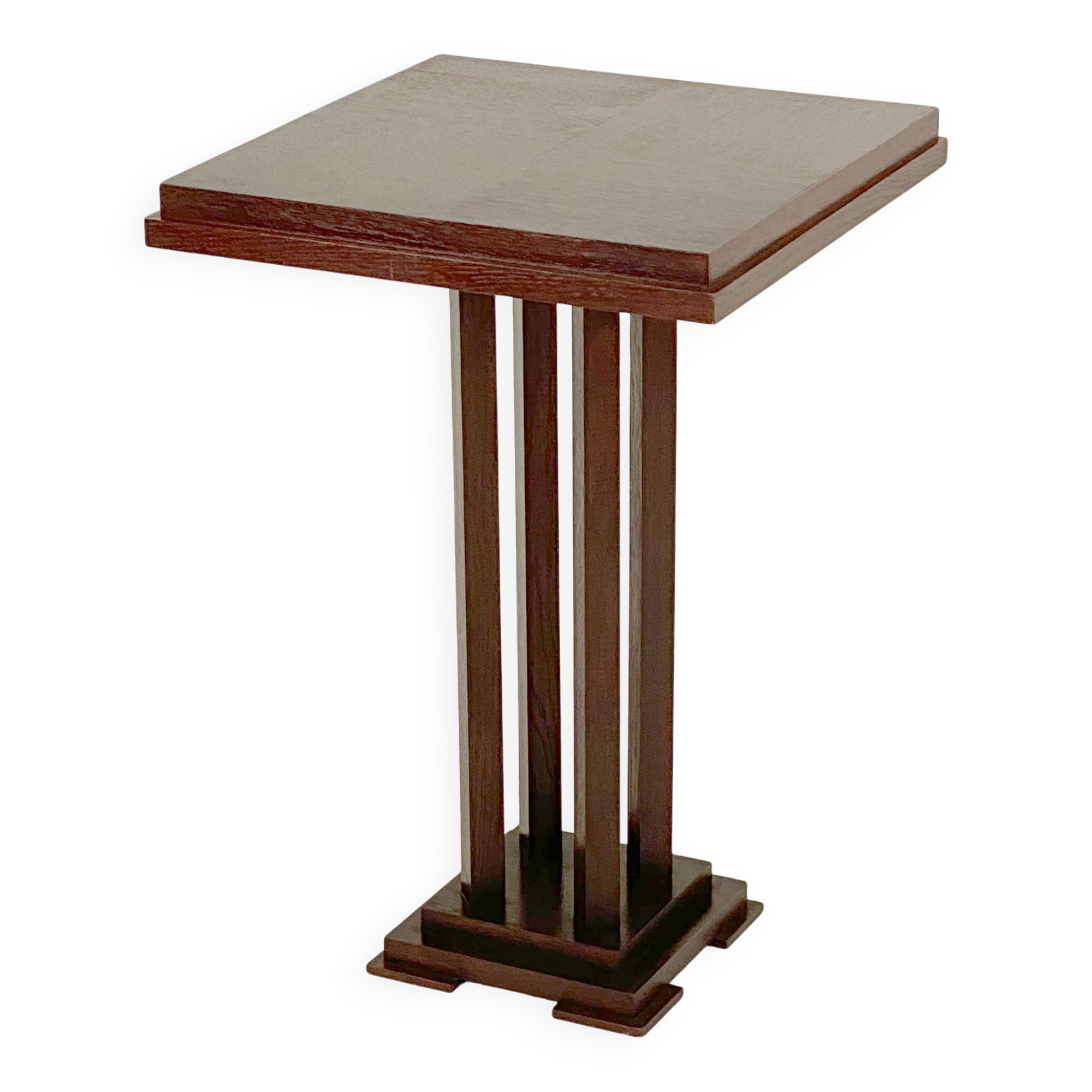 Antique - Square Guéridon Table - Art Deco Style - Oak