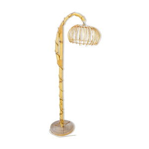 lampadaire rotin vintage