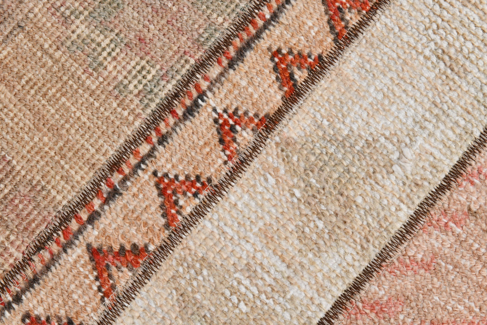 2x10 Narrow Brown Beige Turkish Runner Rug, 69x301Cm