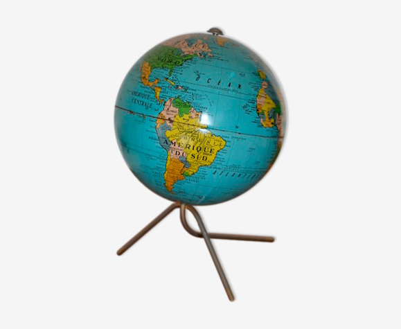 Globe terrestre acier Taride 1960