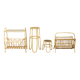 Mid-century European rattan accessories set with tables and magazine racks, 1960s