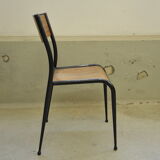 Series of 6 black Mullca school chairs