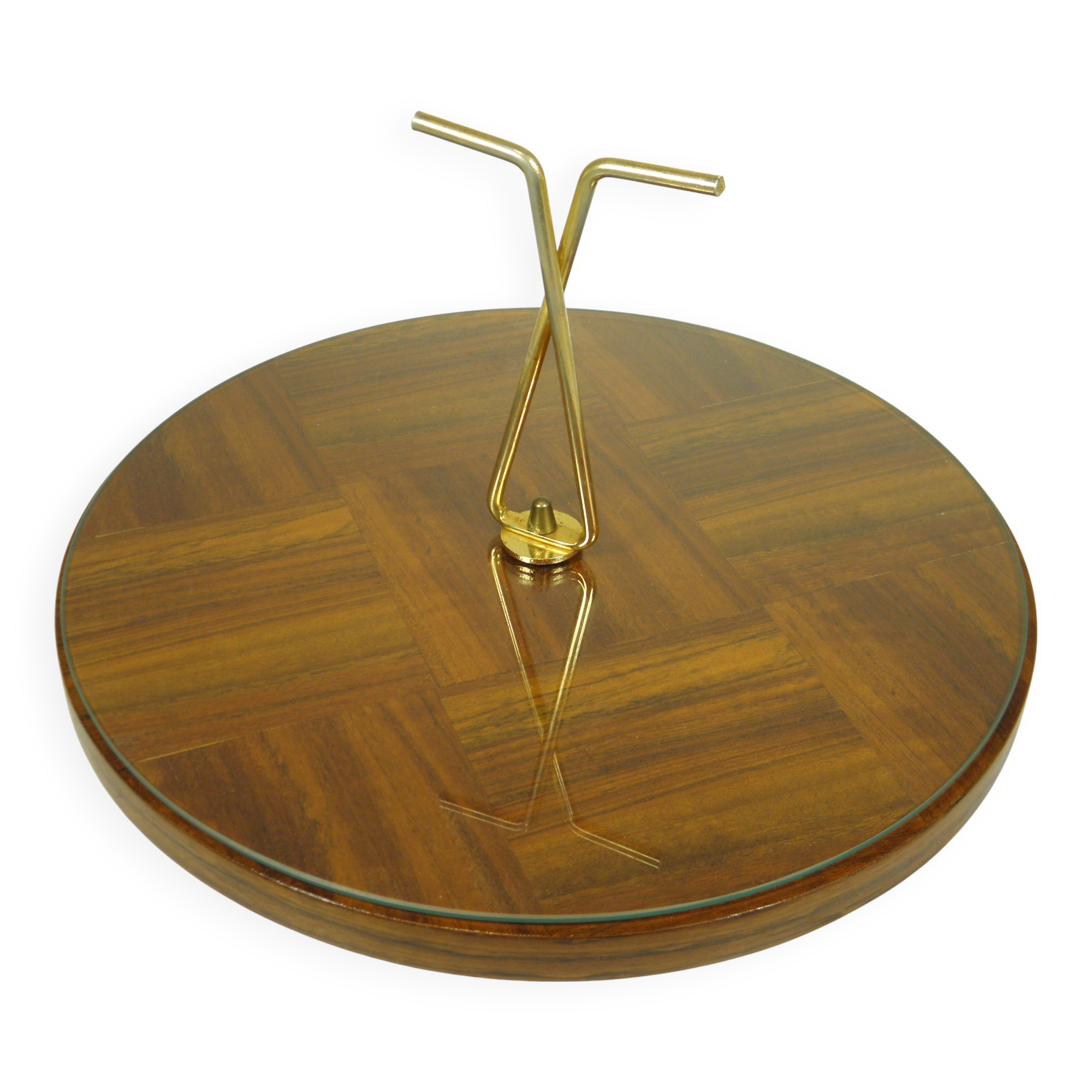 Wood and brass cheese board