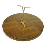 Wood and brass cheese board