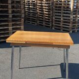 70' wood and chrome kitchen table