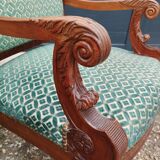 Pair of antique Louis XVI mahogany armchairs from the 19th century