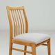 Vintage Dining Chairs Set of 4, Natural beech wood, Herringbone fabric