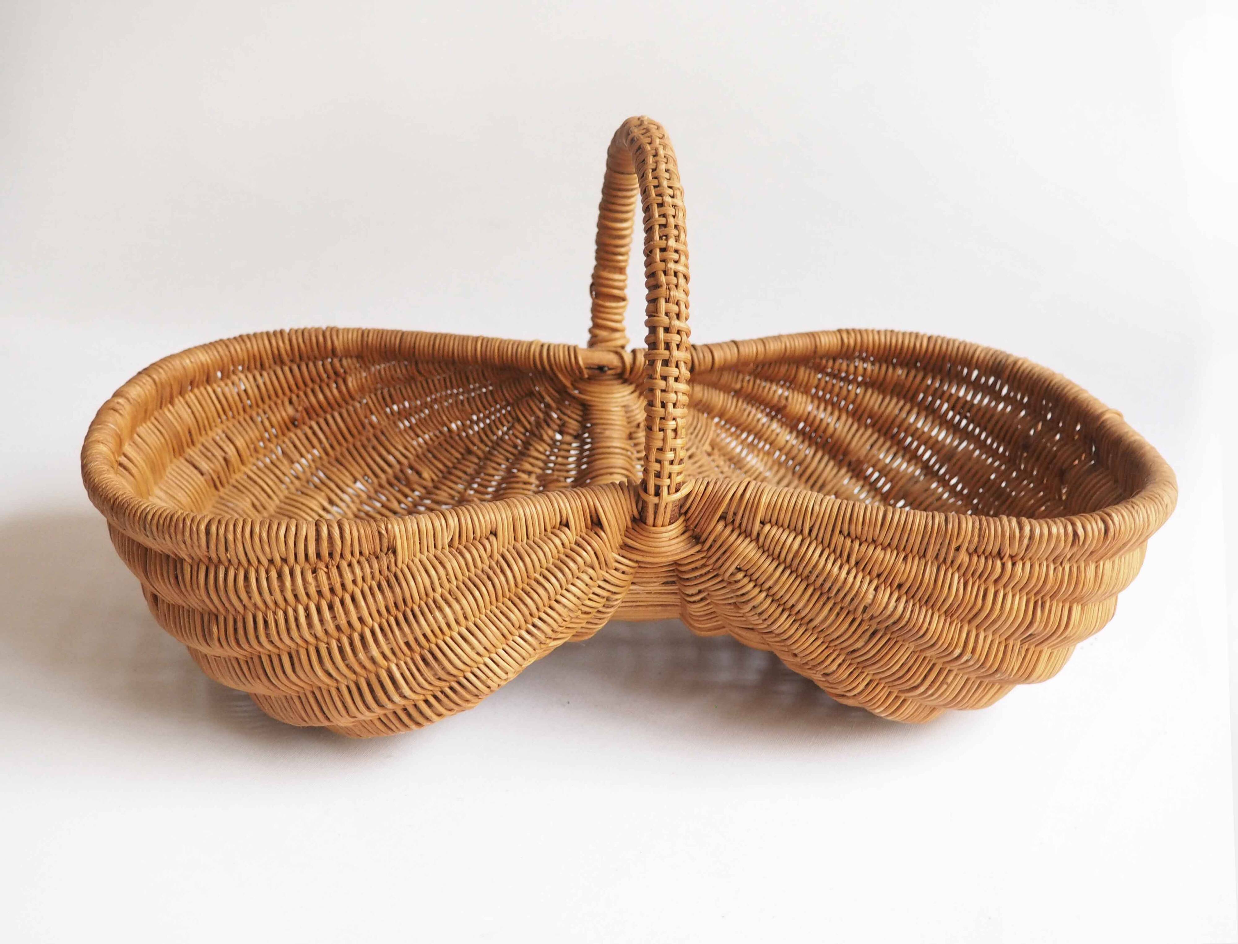 Double rattan basket
