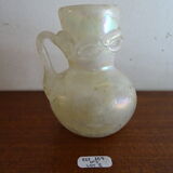 Vase with miniature handle Scavo Seguso Vetri d'Arte iridescent glass Murano 1950