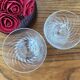 2 engraved glass wine glasses 9 cl and 6 cl