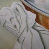 Still life with Pisces, lemon and knife by Louis Chavannes - Watercolor dated 1945