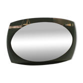 Miroir en verre fumé et biseauté moderne italien, années 1970