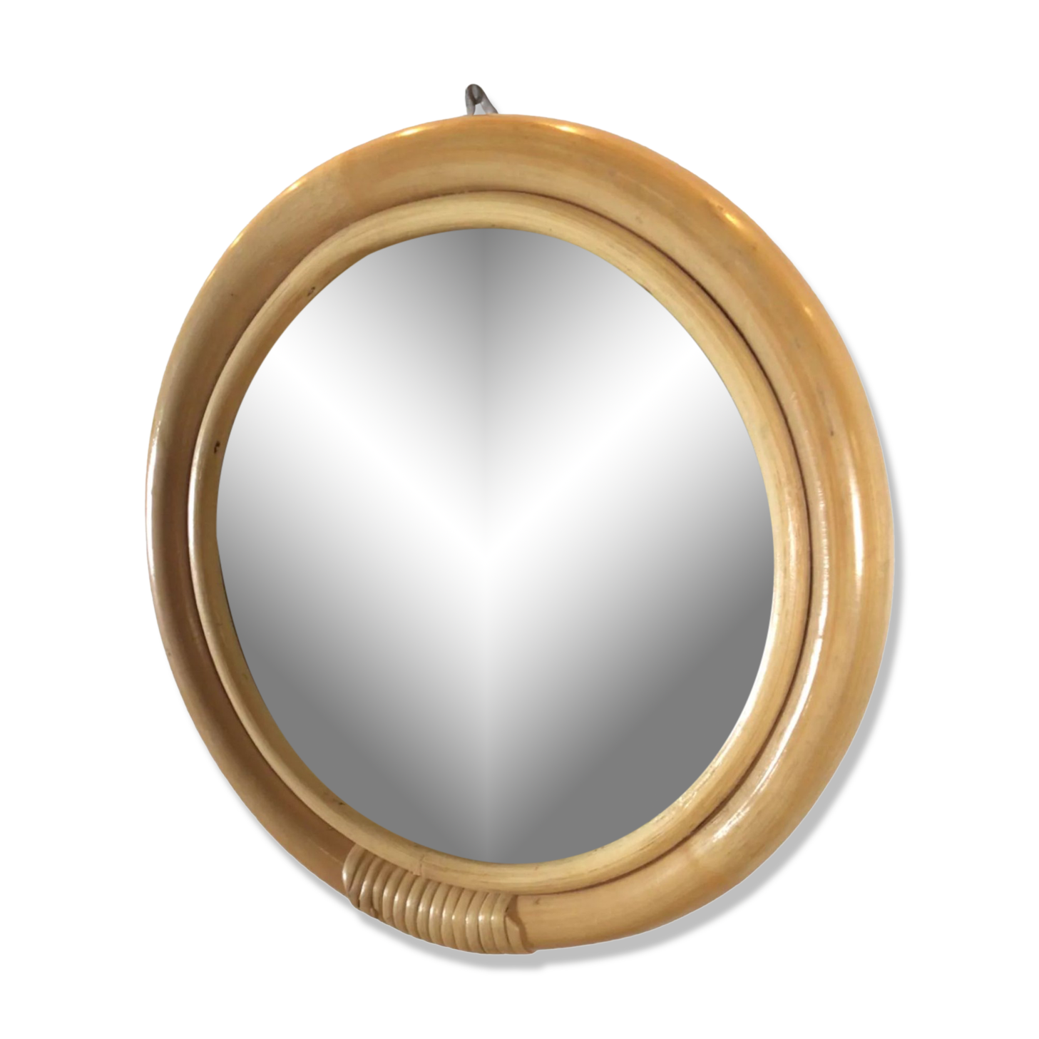 rattan round mirror