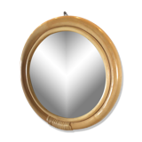 rattan round mirror