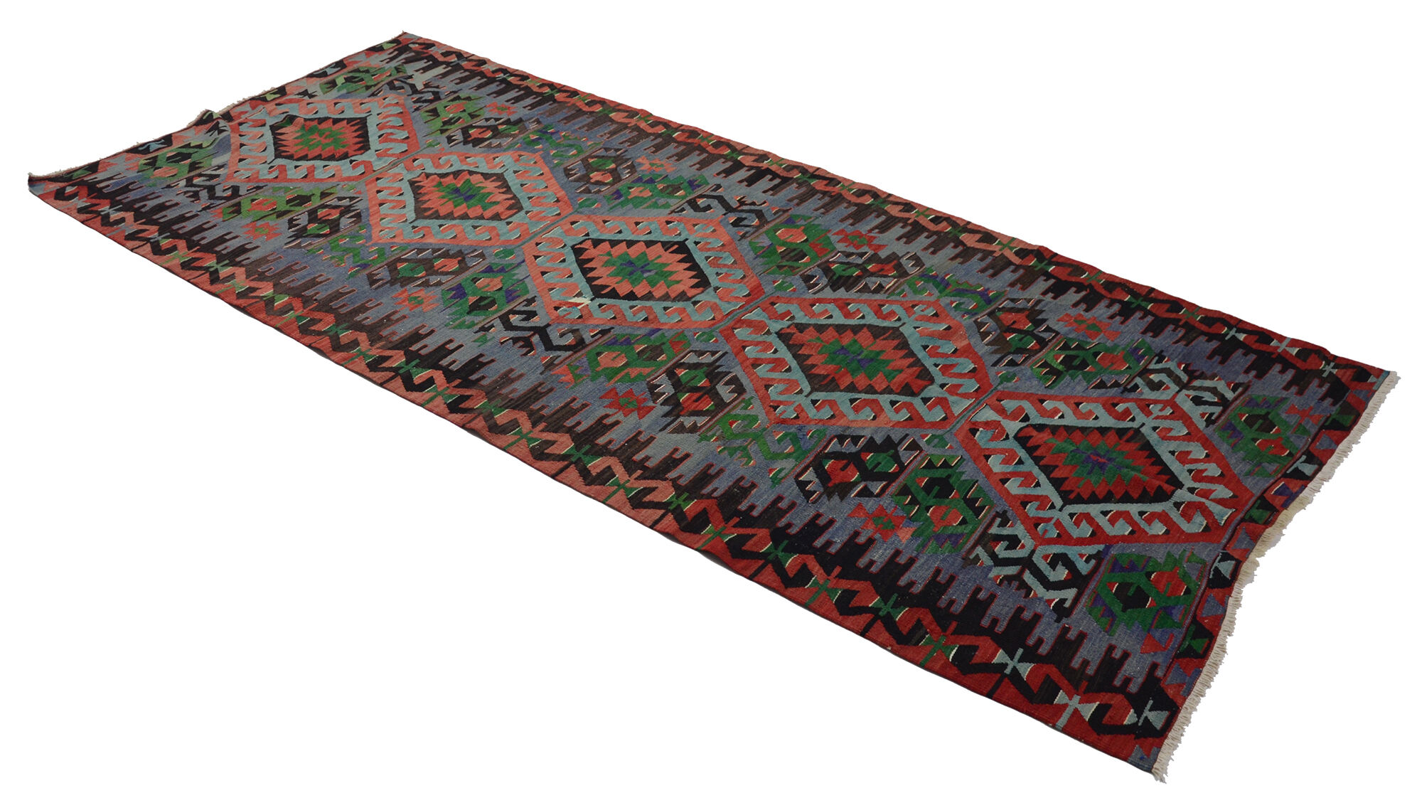 Anatolian handmade kilim rug 342 cm x 150 cm