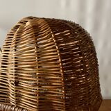 Old wicker dolls' pram - wooden wheels