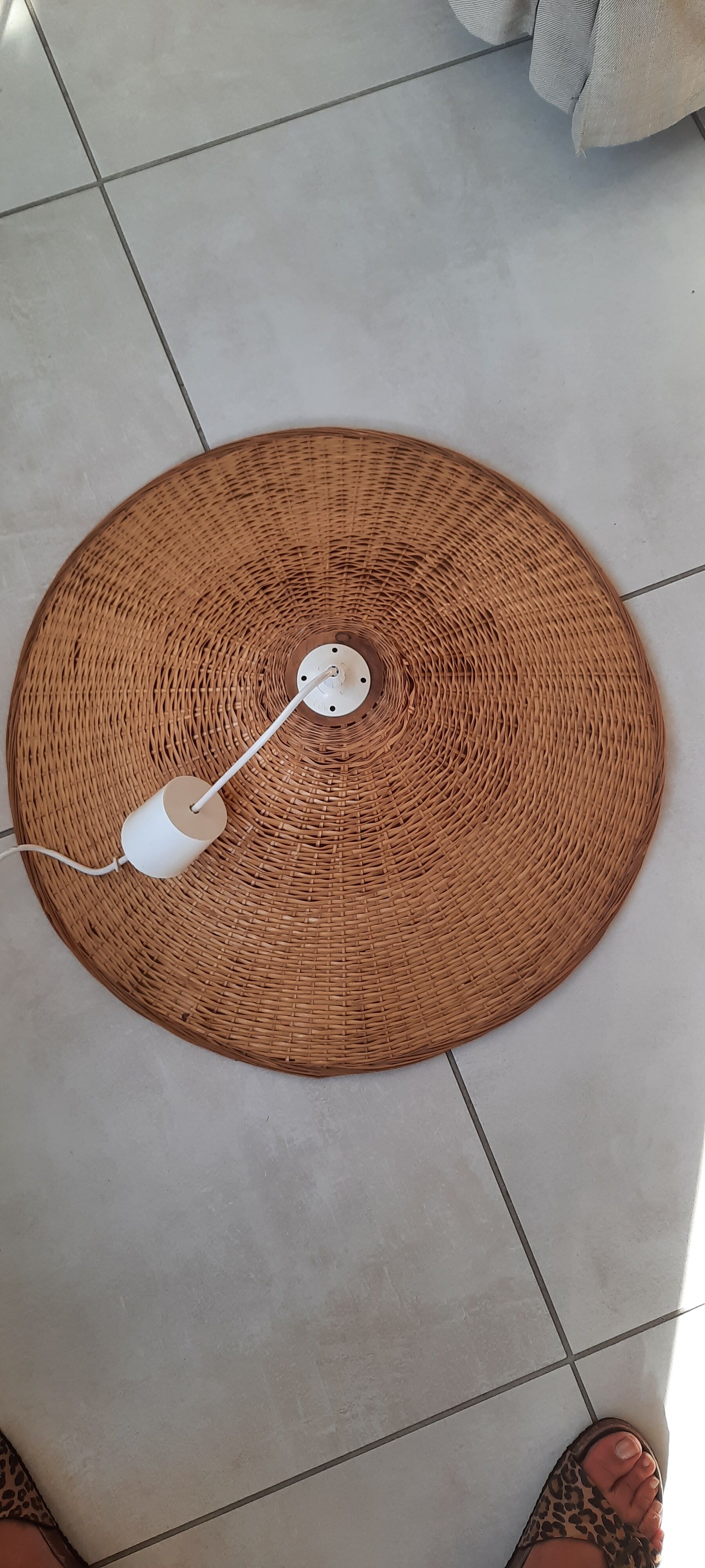 Large wicker ceiling lamp