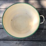 Large old enamelled basin