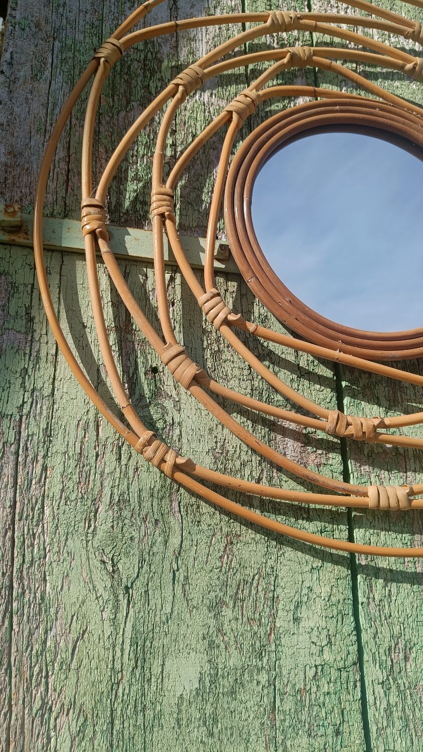 Rattan mirror, bohemian