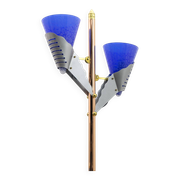 Relco Milano Modernist Italian Murano Glass and Brass Floor Lamp, 1980s